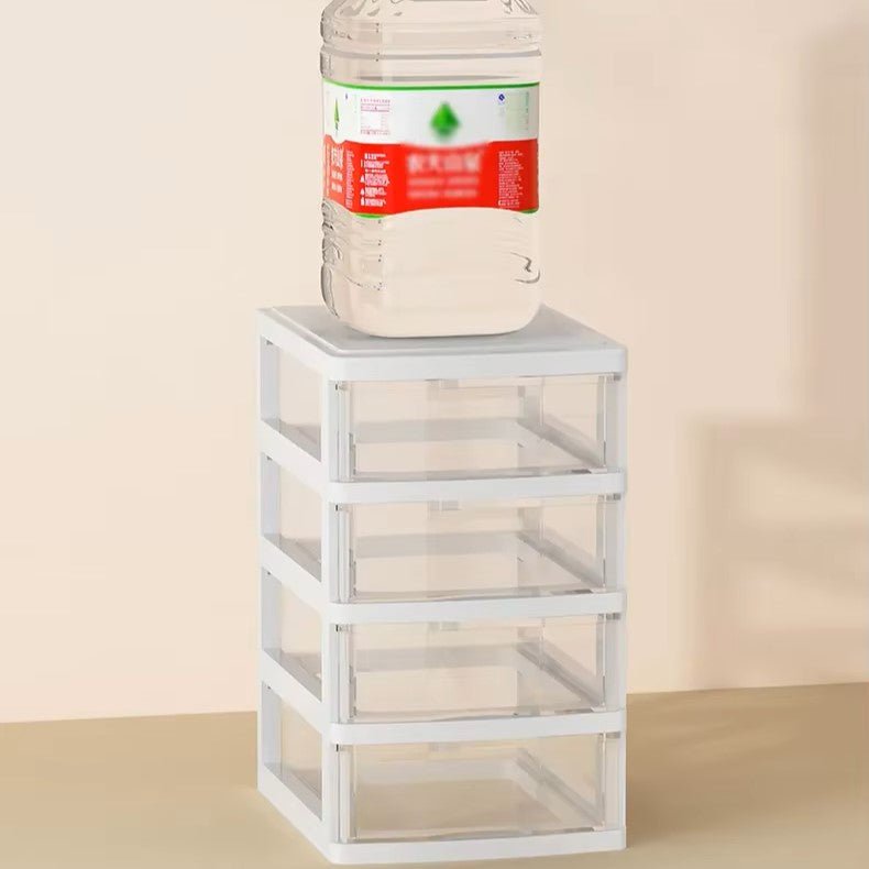 Boîte de Rangement - DesktopStorageBox™ - Blanc Quatre Tiroirs - Mon Bureau pro Zen