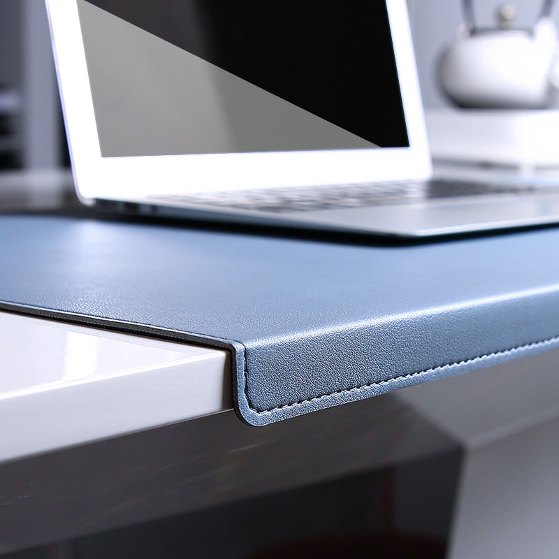 Sous main bureau similicuir bleu rebord pliant