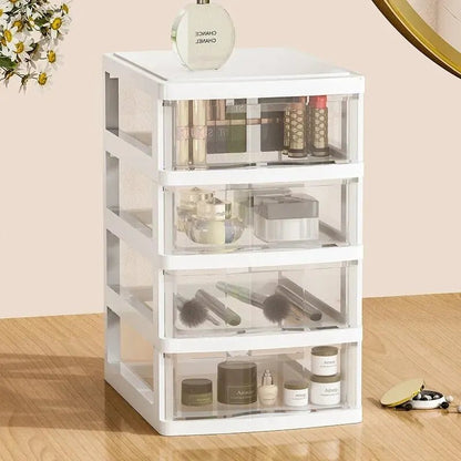 Boîte de Rangement - DesktopStorageBox™ - Blanc Quatre Tiroirs - Mon Bureau pro Zen