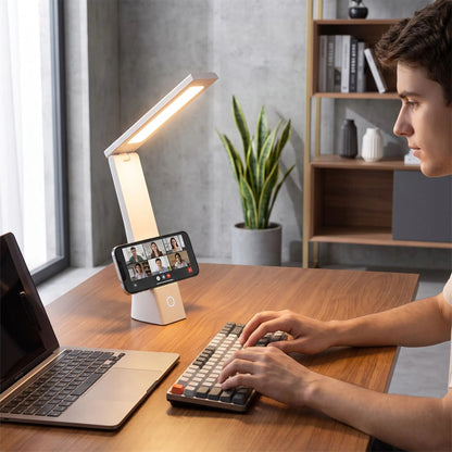 Lampe bureau LED | support telephone intégré