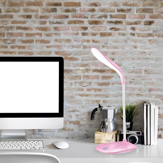 Lampe bureau rose eclaire poste de travail