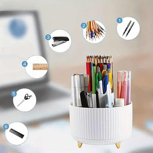 Organisateur Bureau Blanc avec crayons