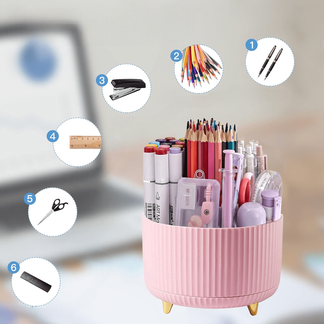 Organisateur Bureau - DesktopOrganizer™ - Rose - Mon Bureau pro Zen