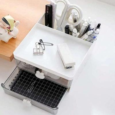 organisateur bureau multifonction blanc dessus