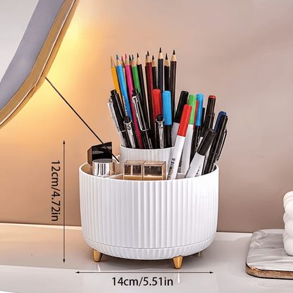 Organisateur Bureau rotatif Blanc avec dimensions