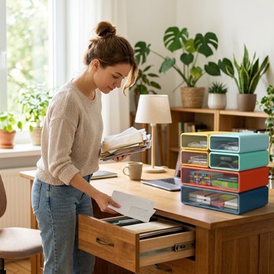 Organisateur bureau | Vintage couleur - Mon Bureau pro Zen