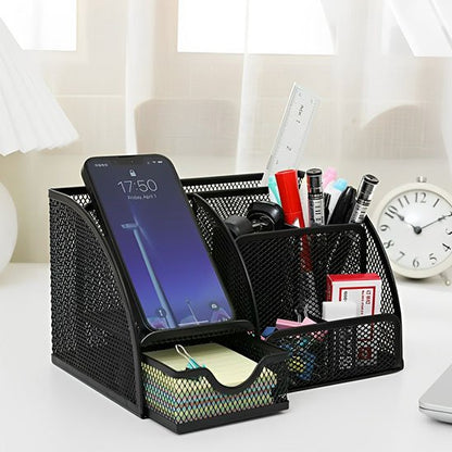 Organisateur de bureau noir ranger crayons efface postit
