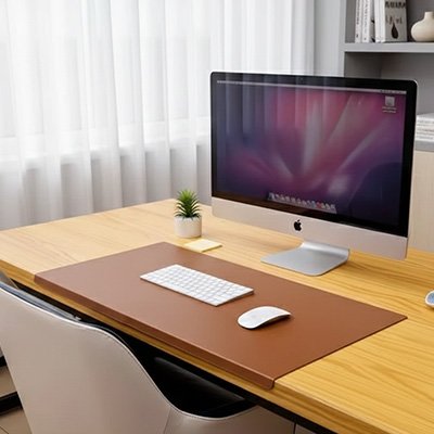 poste de travail avec Sous main pour bureau marron