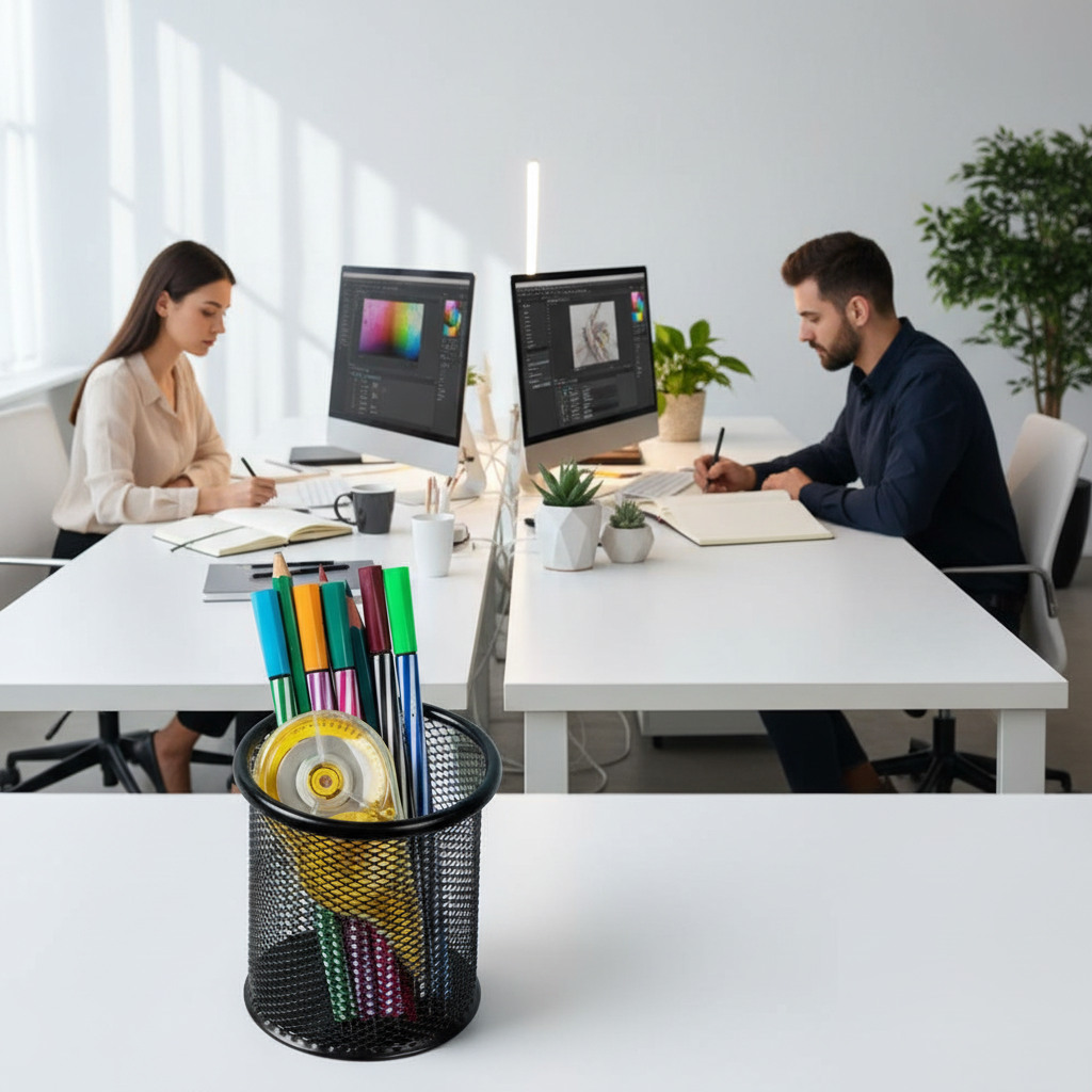 pot crayon noir avec graphistes