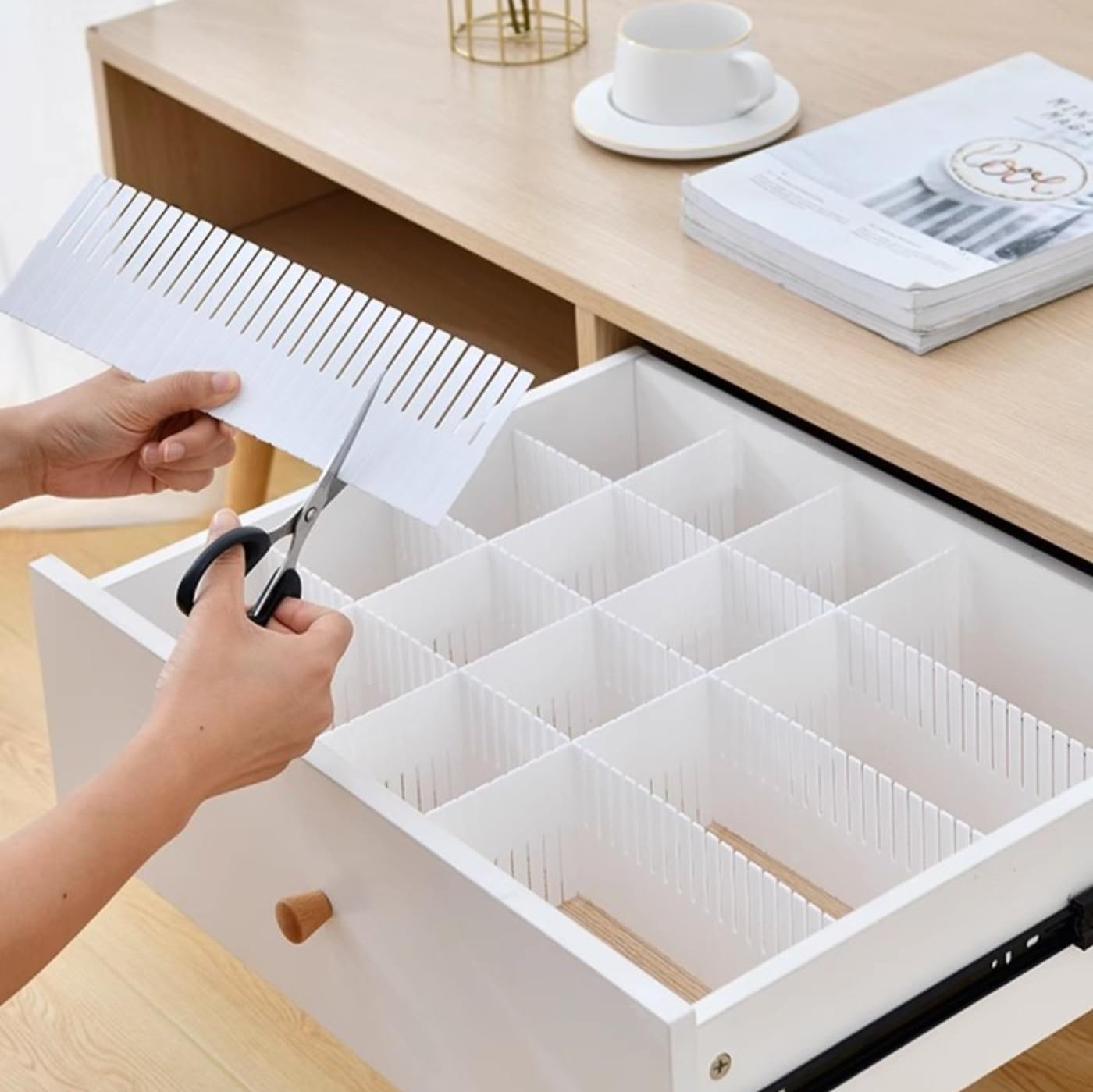 Séparateur de Tiroir - AdjustableDivider™ - Blanc - Mon Bureau pro Zen