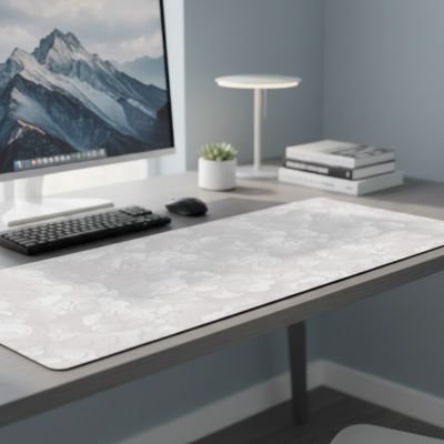 Sous main bureau avec motif nuage japonais beige 