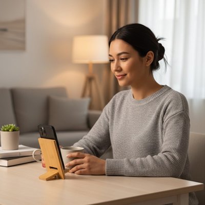 Support téléphone | Bambou - Mon Bureau pro Zen